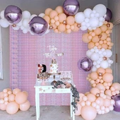 Ekstra Metalize Rose Gold Renk Disko Dikdörtgen Kesim Kapı Perdesi Dekorasyon 1x2 Metre thumbnail 3