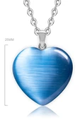 Sertifikalı Kalp Model Gerçek Doğal Mavi Akik Taşı Kolye thumbnail 2