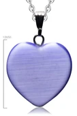 Sertifikalı Kalp Model Gerçek Mavi Akik Taşı Kolye thumbnail 1