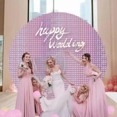 Ekstra Metalize Rose Gold Renk Disko Dikdörtgen Kesim Kapı Perdesi Dekorasyon 1x2 Metre thumbnail 4