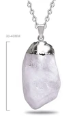 Sertifikalı Ham Işlenmemiş Doğal Beyaz Kuvars Taşı Kolye thumbnail 2