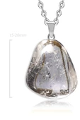 Sertifikalı Ham Şekilsiz Doğal Şeffaf Kristal Kuvars Taşı Kolye thumbnail 2