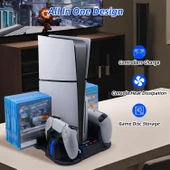 Ozmik PS5 Slim Konsolu  Soğutma Standı ve Kontrol Cihazı Şarj İstasyonu Sadece  3 Kademeli Soğutma - 7