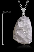 Sertifikalı Ham Parça Doğal Kristal Kuvars Taşı Kolye thumbnail 2