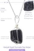 Sertifikalı Tel Sargılı Ham İşlenmemiş Turmalin Taşı Kolye thumbnail 1