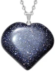 Sertifikalı Kalp Model Gerçek Lacivert Yıldız Taşı Kolye thumbnail 1