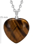 Sertifikalı Kalp Model Gerçek Kaplan Gözü Taşı Kolye thumbnail 2
