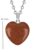 Sertifikalı Kalp Model Gerçek Kahverengi Yıldız Taşı Kolye thumbnail 2