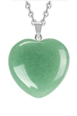 Sertifikalı Kalp Model Gerçek Aventurin Taşı Kolye thumbnail 1
