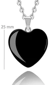 Sertifikalı Kalp Model Gerçek Obsidyen Taşı Kolye thumbnail 2