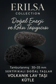 Sertifikalı Doğal Volkanik Lav Taşı Kütle – Tamburlanmış 30-35 mm Enerji ve Koku Taşı thumbnail 1