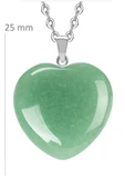 Sertifikalı Kalp Model Gerçek Aventurin Taşı Kolye thumbnail 2
