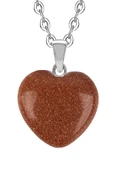 Sertifikalı Kalp Model Gerçek Kahverengi Yıldız Taşı Kolye thumbnail 1