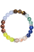Stres Doğaltaş Unisex Tılsım Bilekliği Kaplan Gözü Akuamarin Morganit Lapis Amazonit Kuvars Mercan thumbnail 2