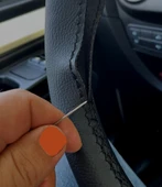 DİKİŞLİ DİREKSİYON KILIFI NOKTALI DERİ SİYAH DERİ SİYAH DİKİŞLİ 2011 KASA CİTROEN NEMO İÇİN thumbnail 2