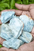 Sertifikalı Ham Işlenmemiş Doğal Akuamarin Taşı Kütle (4-5 Cm) thumbnail 1