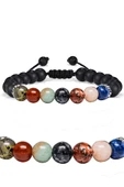 Sertifikalı Öğrenci Bilekliği Akik Kalsit Amazonit Labradorit Mercan Lapis Doğal Taş Bileklik thumbnail 1