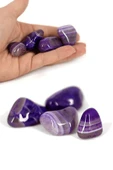 Sertifikalı Cilalı Doğal Mor Akik Taşı Kütle - 3 Adet thumbnail 3