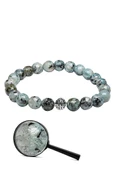 Sertifikalı Gümüş Aparatlı Fasetli Açık Mavi Doğal Kuvars Taşı Bileklik thumbnail 2