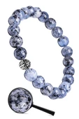 Sertifikalı Fasetli Gümüş Aparatlı Doğal Mavi Kuvars Taşı Bileklik thumbnail 1