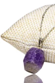 Sertifikalı Doğal Ametist Taşı Kolye - Elmas Kesim thumbnail 1