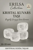 Sertifikalı Kristal Kuvars Taşı Doğal Taş Kütle 3 Adetli – Enerji ve Şifa Taşı – 30-35 mm - 1