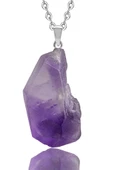 Sertifikalı Ham Işlenmemiş Ametist Taşı Kolye - Gümüş Aparatlı thumbnail 2