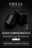 Sertifikalı Ham İşlenmemiş Doğal Turmalin Taşı Kütle 2’li Set – Negatif Enerji Koruma thumbnail 1
