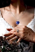 Sertifikalı Kalp Model Lapis Lazuli Taşı Kolye thumbnail 2