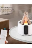 250 Ml Alev Görüntülü Bonfire Oda Nemlendirici Şık Tasarım Uzaktan Kumanda Kontrollü Siyah - 4