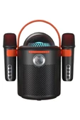 Bluetooth Aile Parti Seti Kablosuz Çift Mikrofon 6 Ses Degıstırme Siyah - 1