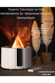 250 Ml Alev Görüntülü Bonfire Oda Nemlendirici Şık Tasarım Uzaktan Kumanda Kontrollü Beyaz - 2