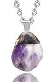 Sertifikalı Ham Ametist Taşı Doğal Taş Kolye (gümüş Kaplama) thumbnail 1