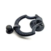 Antika Tarz Dekoratif Pirinç Dövme Kapı Tokmağı, Taktak - 150x105 Mm, Oksit - 1