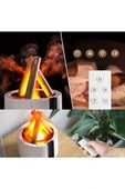 250 Ml Alev Görüntülü Bonfire Oda Nemlendirici Şık Tasarım Uzaktan Kumanda Kontrollü Beyaz - 5