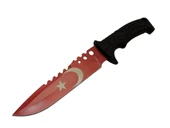 Bora Ayyıldız Mf011 Rd Kırmızı Av Bıçağı 31cm - Testere Detaylı Bıçak, Kılıflı, Plastik Sap - 1