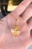 Sertifikalı Ham Para Mıknatısı Doğal Sitrin Taşı Kolye (24k Altın Kaplama) thumbnail 2