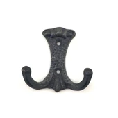 Antika Tarz Dekoratif Pirinç Anıt Çiftli Vestiyer Askı - 85x72 Mm, Oksit - 1