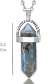 Sertifikalı Çivi Doğal Labradorit Taşı Kolye thumbnail 3