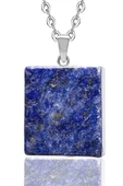 Sertifikalı Küp Aaa Kalite Doğal Lapis Lazuli Taşı Kolye thumbnail 1