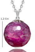 Sertifikalı Fasetli Mor Akik Doğal Taş Kolye - 2