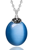 Sertifikalı Zirkon Taşlı Mavi Akik Taşı Kolye thumbnail 1