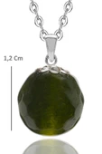 Sertifikalı Fasetli Yeşil Kuvars Doğal Taş Kolye thumbnail 2