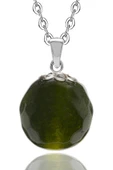 Sertifikalı Fasetli Yeşil Kuvars Doğal Taş Kolye thumbnail 1