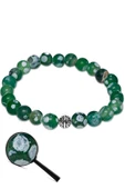 Sertifikalı Aaa Kalite Yeşil Tibet Akik Taşı Bileklik (gümüş Aparatlı) thumbnail 2
