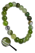 Sertifikalı Aaa Kalite Çay Yeşili Akik Taşı Bileklik (gümüş Aparatlı) - 1