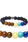Sertifikalı 7 Çakra Doğal Taş Bileklik (akik Kaplan Gözü Kalsit Firuze Lapis Lazuli Ametist Lav) thumbnail 2