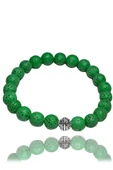 Sertifikalı Volkanik Yeşil Lav Taşı Bileklik - Gümüş Aparatlı thumbnail 3