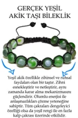 Sertifikalı Ham Işlenmemiş Yeşil Akik Taşı Bileklik - Makrome thumbnail 1