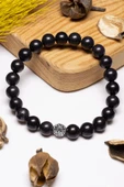 Sertifikalı Aaa+ Kalite Shungite - Şungit Taşı Bileklik - Gümüş Aparatlı thumbnail 1